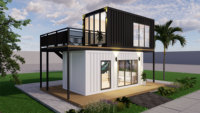 Café à deux étages, café modulaire préfabriqué extérieur Expérience de café améliorée