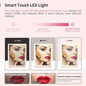 <span class=keywords><strong>MG12</strong></span> Meilleure vente miroir de maquillage rectangulaire pliable et éclairé à 120 degrés avec lumières LED - Product Image 3