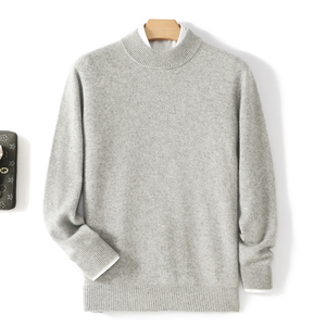 Suéter de Cachemira pura grueso con <span class=keywords><strong>cuello</strong></span> de doble capa para <span class=keywords><strong>hombre</strong></span> para Otoño e Invierno - Product Image 3