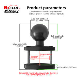 Nstar 2.25 pouces métal tête sphérique chariot élévateur pince Base poteau carré support de données d'ordinateur pour moissonneuse agricole et logistique - Product Image 2