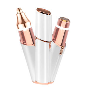 Alat cukur alis lipstik USB elektrik, pemangkas penghilang bulu elektrik 2 dalam 1 Stainless Steel isi ulang daya rumah tangga - Product Image 3