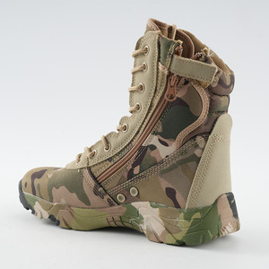 SFB55 722 Wholesale Camouflage Anti-Slip Tactical <b>Hiking</b> <b>Boots</b> Hard Wearing Lace-Up Zip Closure Breathable Mesh Lining - Product Image 1