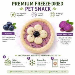 Premium Organic Anthocyanin Rich Antioxidant Dental Care Sugar-Free Small Batch Freeze-Dried Blueberry Purple Sweet Potato Cake - Product Image 2