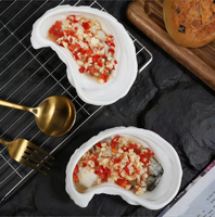 Vaisselle de luxe moderne en porcelaine blanche de haute qualité, assiettes irrégulières et bols pour huîtres et oursins, vente en gros pour restaurants