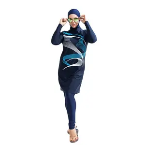 MOTIVE FORCE 2024 kedatangan baru pakaian renang Muslim perempuan pakaian renang kain elastis baju renang menutupi Set Burkini