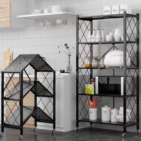 Étagère de rangement de cuisine à 5 niveaux, unités de rangement métalliques, organisateur roulant sur roulettes, étagères de rangement de cuisine pliables sur pied