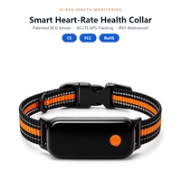 Collier intelligent pour animaux de compagnie avec suivi GPS, moniteur de fréquence cardiaque IA, positionnement en temps réel 4G, étanche IP67, localisateur pour chiens et chats, rapport BCG HRV
