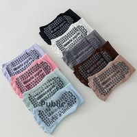 Chaussettes de yoga à 5 orteils ouvertes, antidérapantes, courtes, sans couture, en coton/polyester/spandex, pour femmes, pour le printemps et le sport