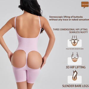 Phụ Nữ Cộng Với Kích Thước Cơ Thể Shaper Mở Mông Nâng Đùi Mỏng Hơn Liền Mạch Shapewear Bodysuit - Product Image 4