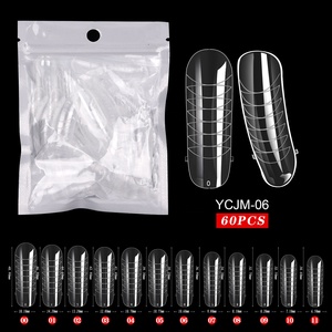 60 pièces/sac Faux ongles d'extension en acrylique, capsules <span class=keywords><strong>de</strong></span> construction sculptées à couverture complète, à presser, pour <span class=keywords><strong>manucure</strong></span> - Product Image 5