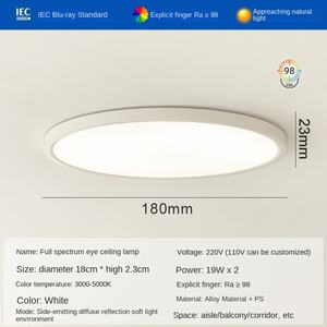 Bureau à domicile pour <span class=keywords><strong>Amazon</strong></span> <span class=keywords><strong>Lampe</strong></span> transfrontalière à trois épreuves à spectre complet pour chambre à coucher balcon Plafonnier <span class=keywords><strong>LED</strong></span> moderne ultra-mince - Product Image 6