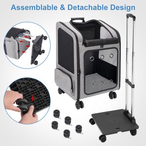 Mochila extensible con ruedas <span class=keywords><strong>para</strong></span> mascotas, mochila <span class=keywords><strong>para</strong></span> <span class=keywords><strong>perros</strong></span> pequeños, gatos medianos, mochila <span class=keywords><strong>para</strong></span> cachorros y <span class=keywords><strong>perros</strong></span> - Product Image 5