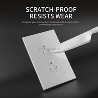 Prises murales USB-C standard US/universelles, type-C, charge, panneau en verre trempé blanc/noir, prises de courant, prises de courant ignifuges, PC