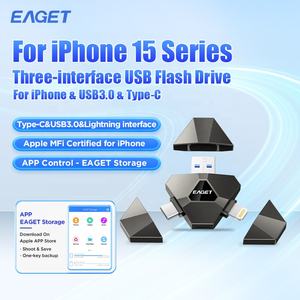 <span class=keywords><strong>Memoria</strong></span> USB EAGET al por Mayor, Tipo-C, <span class=keywords><strong>Lightning</strong></span> y USB, Unidad Flash USB Personalizada de 128/256/512 GB con Tres Interfaces - Product Image 1