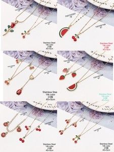 XUPING gioielli in acciaio inox perla perla ciliegia orecchino <span class=keywords><strong>collana</strong></span> fragola farfalla <span class=keywords><strong>coccinella</strong></span> frutta bambina <span class=keywords><strong>collana</strong></span> bambino - Product Image 3