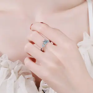 Роскошное прекрасное обручальное кольцо со стразами, 1 карат, Муассанит, 925 стерлингового серебра, ювелирные изделия, Женское кольцо, оптовая продажа