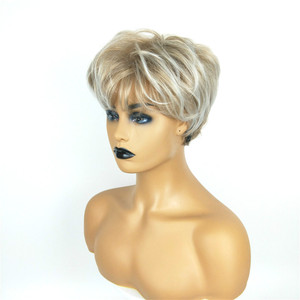 Peluca corta y recta para mujer Youming con flequillo lateral, fibra sintética, estilo europeo americano, para cualquier forma de rostro - Product Image 4