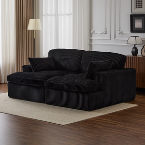 Sofá Seccional Modular de Piel Sintética de Lujo, Sofá Convertible de Combinación Libre con Otomana y Cojines con Resortes Ensacados para el Hogar - Product Image 1