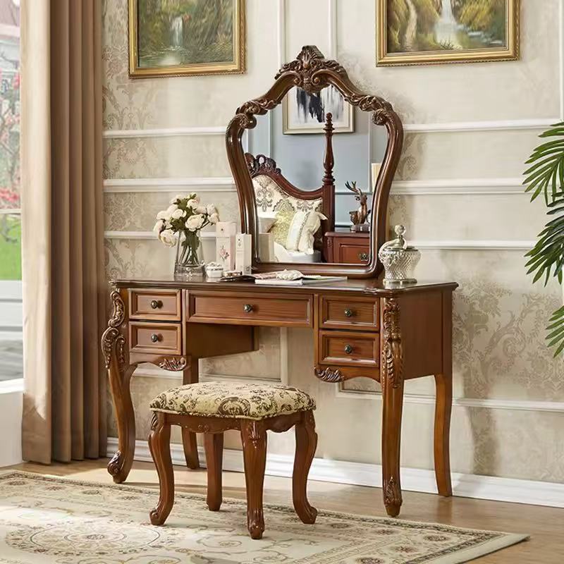 white christmas dresses Dollhouse Dressing Table w/ Mirror Art Nouveau Style Mahogany Finish 1 –  Miniatures.com main image 1
