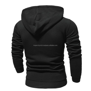 Sweat à capuche d'hiver léger 100% coton avec fermeture éclair complète Street Wear Vente en gros Design personnalisé Pull Hommes Sweat à capuche d'hiver - Product Image 4