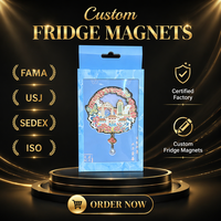 Aimants de réfrigérateur magnétiques personnalisés OEM en métal peint, souvenirs touristiques culturels et créatifs, avec emballage personnalisable et badge