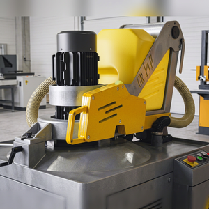 Composant de meuleuse à béton jaune Xinsda Machinery avec poignée et fentes de ventilation - Product Image 1