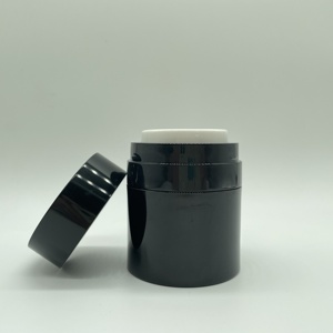 <span class=keywords><strong>Set</strong></span> Kemasan Perawatan Kulit Botol Kosmetik Hitam Custom Tanpa Udara 15g/50g/100g/30g Pompa Semprot Plastik Akrilik Matte/Glossy - Product Image 3