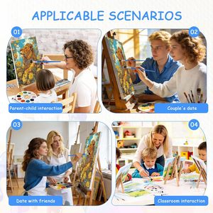 Songwoo - Lienzo para <span class=keywords><strong>Pintar</strong></span> <span class=keywords><strong>al</strong></span> Óleo, Diseño de León Majestuoso y Elegante con Camelia Amarilla, Pintura por Números, Estilo Floral y Animal - Product Image 6