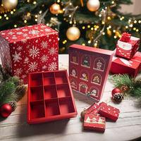 Boîte d'emballage en carton mystère pour calendrier de l'avent, boîte vide pour cadeaux de Noël, design personnalisé directement de l'usine