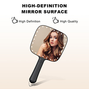 Thay Đổi Độ Sáng Biểu Tượng Vuông Tùy Chỉnh Số Lượng Lớn Make Up Xách Tay Nhẹ Du Lịch Trang Điểm Gương Với LED Ánh Sáng Cầm Tay Cầm Tay Gương - Product Image 5