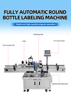 Machine d'étiquetage automatique pour bouteilles rondes, applicateur d'étiquettes autocollantes pour vin, whisky, boissons, cosmétiques, verre