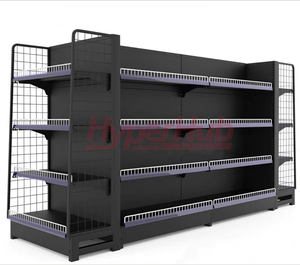 Kim loại hai mặt Gondola Kệ tùy chỉnh đa chức năng Heavy Duty siêu thị hiển thị đứng - Product Image 5