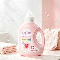 Détergent liquide pour linge de bébé OEM multifonction 1,2 kg, nettoyage doux, pour vêtements de bébé, sûr pour la maison, grande capacité