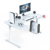Bureau d'ordinateur de poste de travail en forme de L d'angle contemporain avec des paramètres de mémoire programmables pour un réglage facile