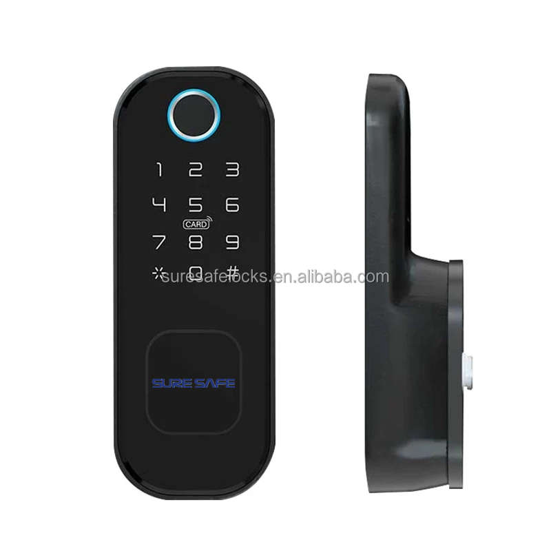 Amazon ร้อนขาย IP65กันน้ำอัจฉริยะลายนิ้วมือสมาร์ทประตูล็อคไฟฟ้าดิจิตอลริมล็อคประตูสำหรับพาร์ทเมนท์