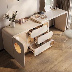 Table de toilette en bois de style crème, écologique, commode, armoire de rangement, tout-en-un, table de toilette <span class=keywords><strong>escamotable</strong></span> d'angle, table de chevet - Product Image 1