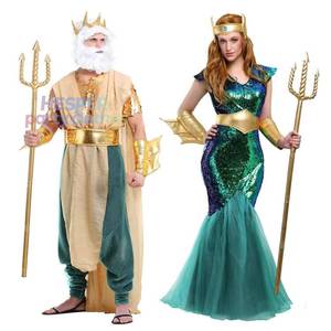 Costumes d'Halloween pour couples adultes HP : Aquaman, Cléopâtre, Pharaon, Reine, Roi, Dieu de la Guerre – Costumes de performance - Product Image 1