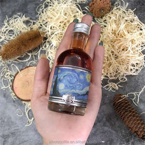 Venta Al Por Mayor De <span class=keywords><strong>50</strong></span> ml 60 ML 100 mL Mini Juego De Frutas Licor Whisky Vodka Botella De Vidrio Cubierta De Aluminio - Product Image 2