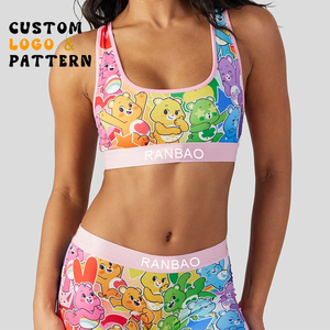 <span class=keywords><strong>Reggiseno</strong></span> Sportivo ad Alte Prestazioni con Fodera Spazzolata Taglie XS-XL Morbido <span class=keywords><strong>Cotone</strong></span> <span class=keywords><strong>Imbottito</strong></span> <span class=keywords><strong>Reggiseno</strong></span> Sportivo da Donna con Pannello Frontale Compressivo e Motivo Stampato - Product Image 2