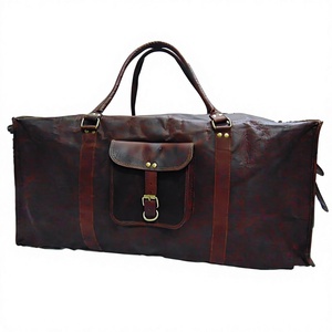 <b>Bag</b> Leather Travel <b>Men</b> Genuine <b>Gym</b> Duffle Luggage Vintage <b>S</b> Overnight Shoulder <b>bag</b> - Product Image 1