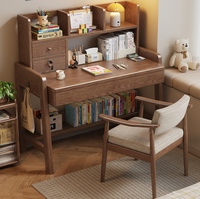 Bureau d'étude en bois massif avec huche et 2 tiroirs, bureau d'écriture ergonomique à hauteur réglable pour enfants, vente en gros pour chambre et appartement