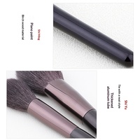 Ensemble de 7 pinceaux de maquillage professionnels en poils de chèvre naturels de haute qualité, avec manche en bois, étiquette privée personnalisée, vente en gros