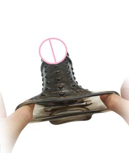 Wieder verwendbare G-Punkt Stimulator Kondome Ring Adult Sexspielzeug für Männer Penis Pump Dick Vergrößern Cover Sleeve - Product Image 4
