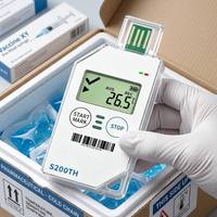 Registrador de Datos de Temperatura y Humedad de un Solo Uso Potmagic S200TH con Pantalla LCD, Genera Informes de Datos en PDF Automáticamente