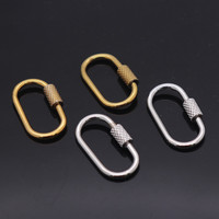 Mousqueton à vis en acier inoxydable fermoirs connecteurs de verrouillage ovales pour bijoux collier Bracelet boucle trouver