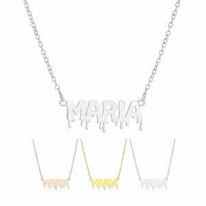 Collar personalizado de Plata de Ley 925 estilo carta de goteo de Halloween 40 + 5 cm - Product Image 1