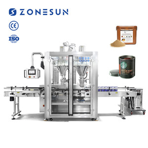 ZONESUN ZS-FM6A Máquina automática de llenado y pesaje cuantitativo de polvo con dos cabezales, para polvo de condimento y proteína en polvo seca - Product Image 1