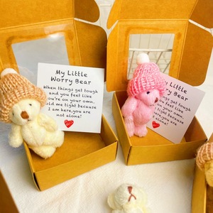 Tiktok Hot Selling Mini Plush Teddy <strong>Bear</strong> in Box Gift My Little <strong>Worry</strong> <strong>Bear</strong> Keychain - Product Image 3