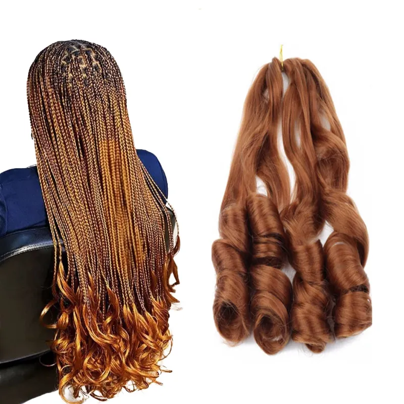 French loose wave Spiral ciurls Loose wave crochet braids Hair 150g 24inch hot sale Synthetic Braiding Hair DIY French Curls