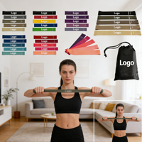 Juego de Bandas de Resistencia Elásticas de Látex con Logotipo Personalizado, Mini Bandas de Cadera para Ejercicios de Yoga, Fitness y Entrenamiento en Casa, 5 Niveles de Resistencia